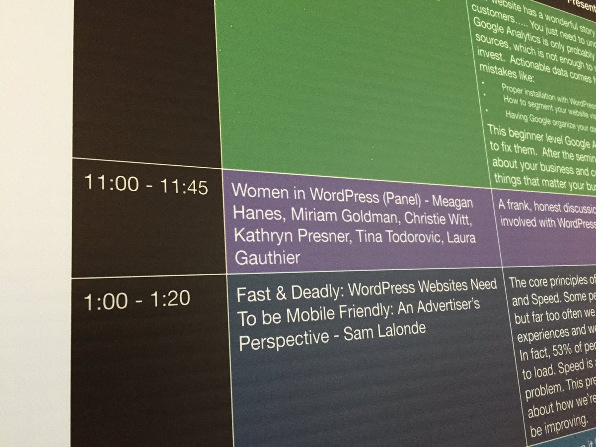 WomenWhoWP's tweet photo. Bridget is here at #WCOTT "Women in WordPress" panel. 

It's nice to see this at a camp.

#WomenWhoWP https://t.co/o5BDpo1Ywt