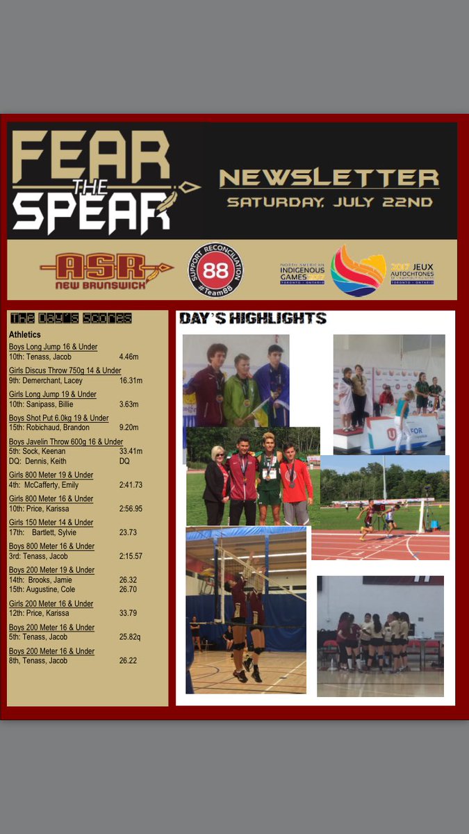 TeamNB88's tweet photo. The Saturday July 22 Newletter #fearthespear #allone #team88 https://t.co/EnMZH8OXnB