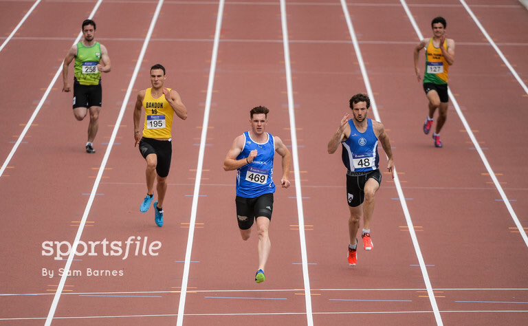 Eanna Madden of Carrick-On-Shannon AC powers his way to victory during the <a href="/irishlifehealth/">Irish Life Health</a> National Senior Track &amp; Field Championships