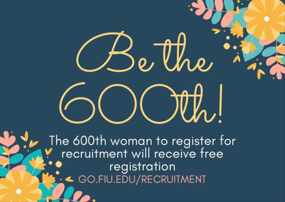Don't waste anymore time! Be the 600th person to sign up and you get 🌟FREE REGISTRATION! 🌟Link in our bio closes July 28! #fiu #fiu21