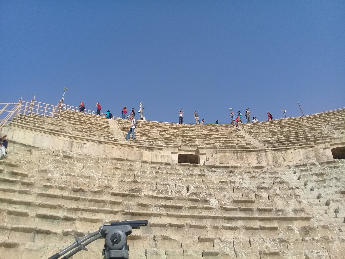 DebraForan's tweet photo. @Laurier students climbing around the ruins of Jerash #wluarch https://t.co/HsI4kfARBr