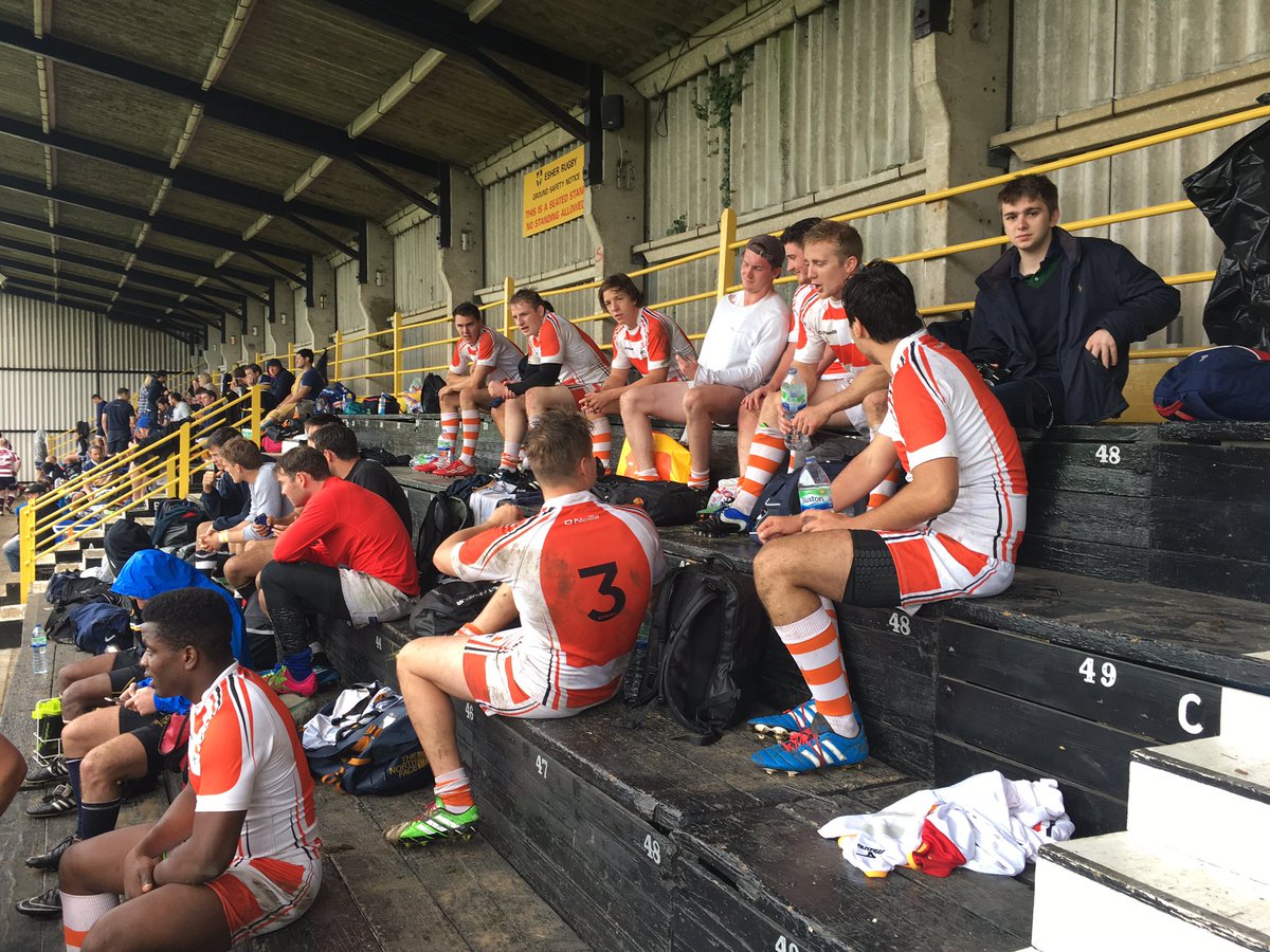 DanHolmes13's tweet photo. Bruised and battered @PwCLondon preparing for the final of the Esher 7s come on the guys! #xlos #PrideEmpowermentTeaming #wheresthesungone https://t.co/MeEmVjUfvP