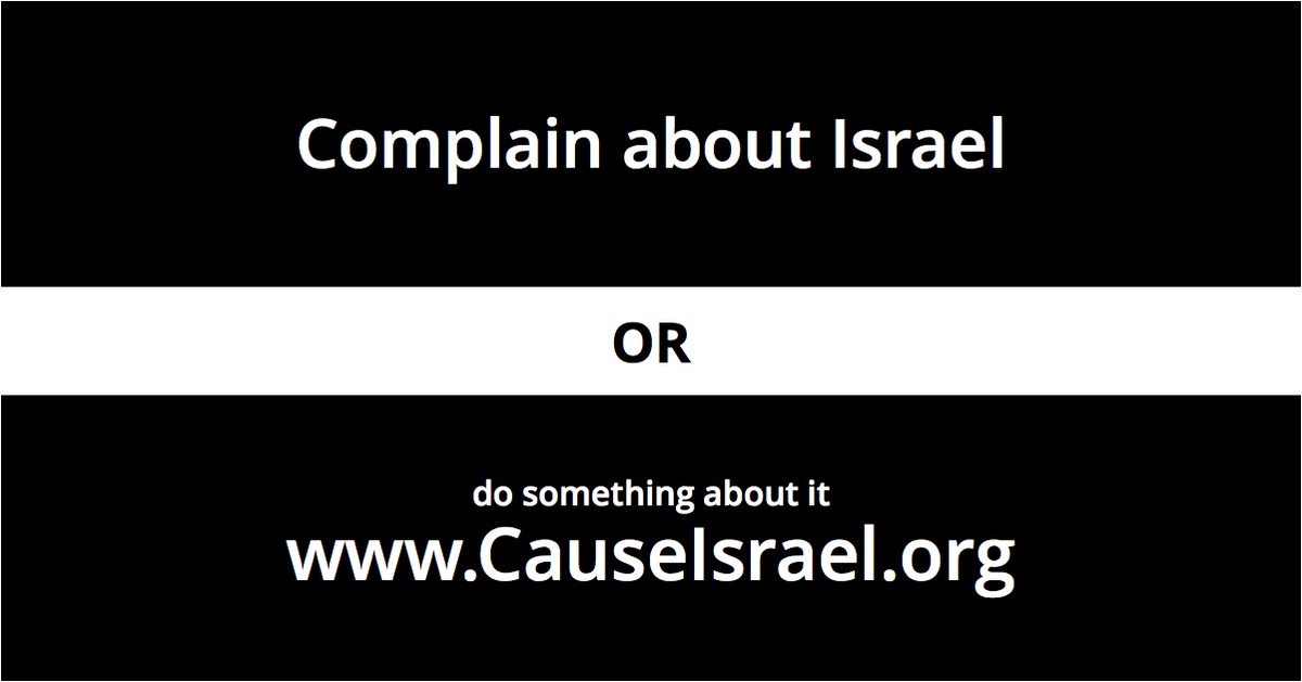 Complain about #Israel or do something about it. causeisrael.org #LoveIsLove #kotel