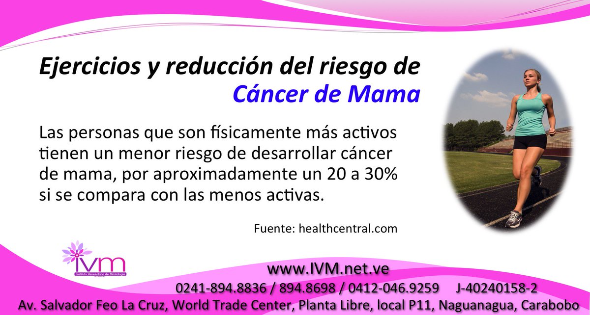 ivmastologia's tweet photo. Los ejercicios traen muchos beneficios a tu salud, el reducir el riesgo de #CáncerDeMama es uno de ellos https://t.co/Ebg6eaftIv