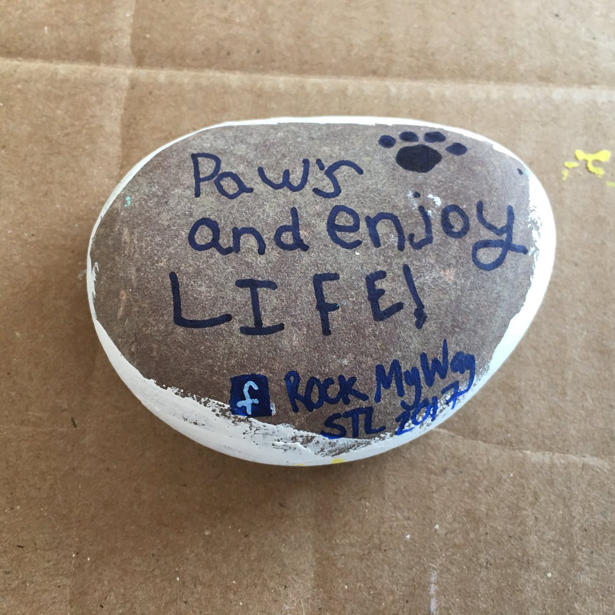 kerberpr's tweet photo. We've joined the rock painting craze in our community. Hiding these to brighten ppl's days as they discover them. #rockmyway #stl #stcharles https://t.co/LKzDwtk6IF