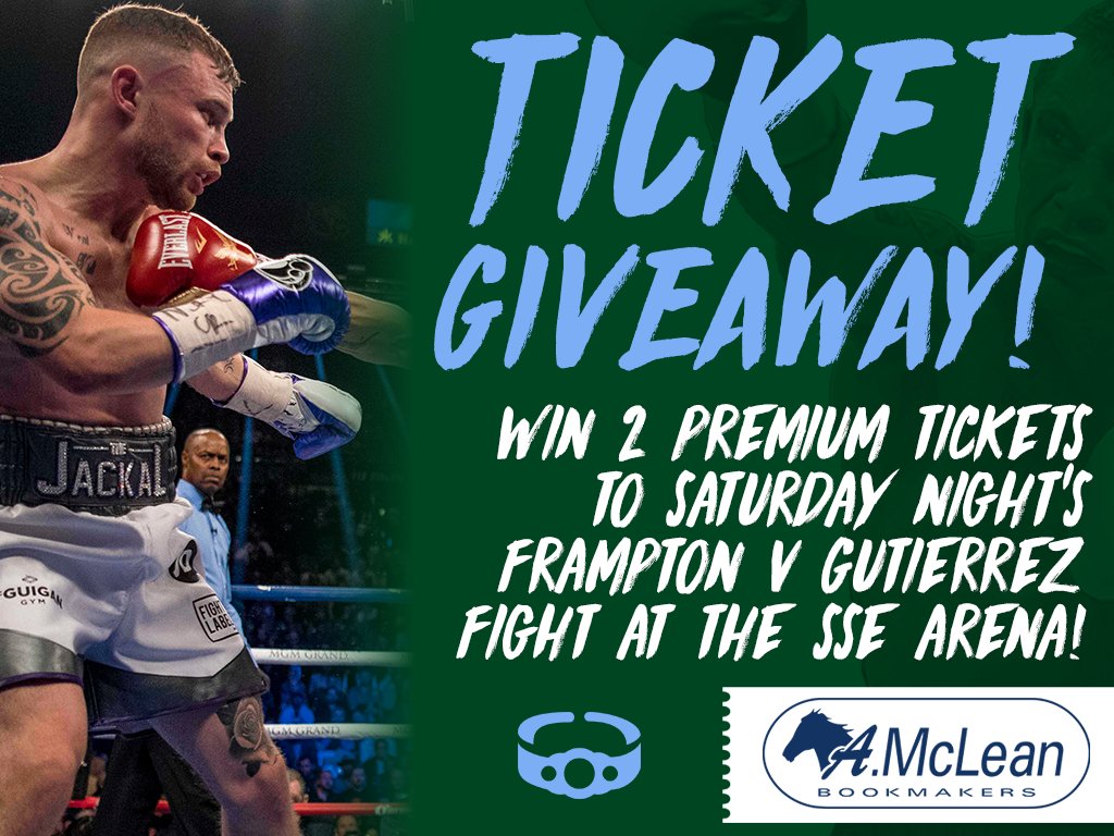 WIN FRAMPTON TICKETS!

2 Premium Tickets for #Frampton v Gutierrez up for grabs!

FOLLOW us, RT &amp; Tweet us with #FramptonGiveaway to enter
