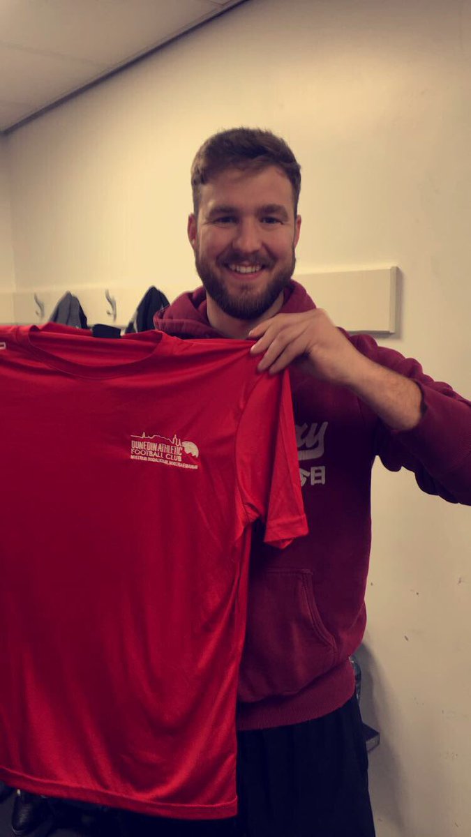 Persuaded to jump off his mountain bike &amp; back into the defence <a href="/ajwat9/">Andrew Watson</a> signed on for the 17/18 season #DunedinAthletic ❤⚽️
