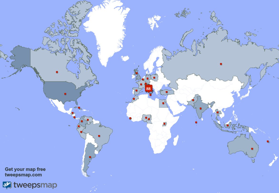 culistro's tweet photo. My followers are in Italy(88%), USA(3%)
Get your free map https://t.co/BVrjPk4wfI https://t.co/0hFAKoW1GF