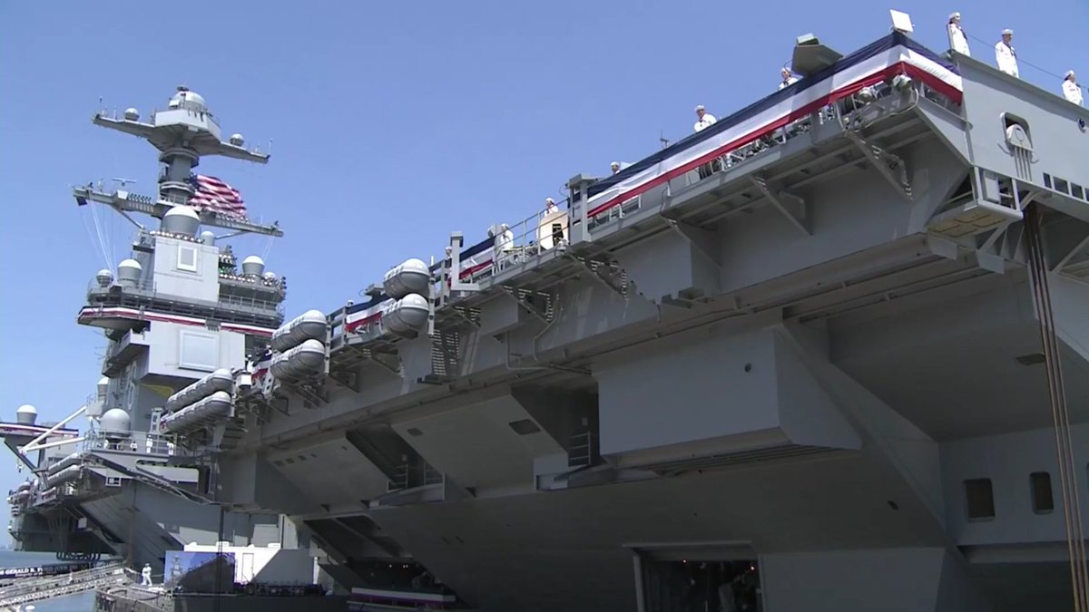 Dons_Johns's tweet photo. Did you see us on @USNavy's live feed? #USSGeraldRFord #DonsJohns #RestroomTrailer https://t.co/TaE2vCdqZU