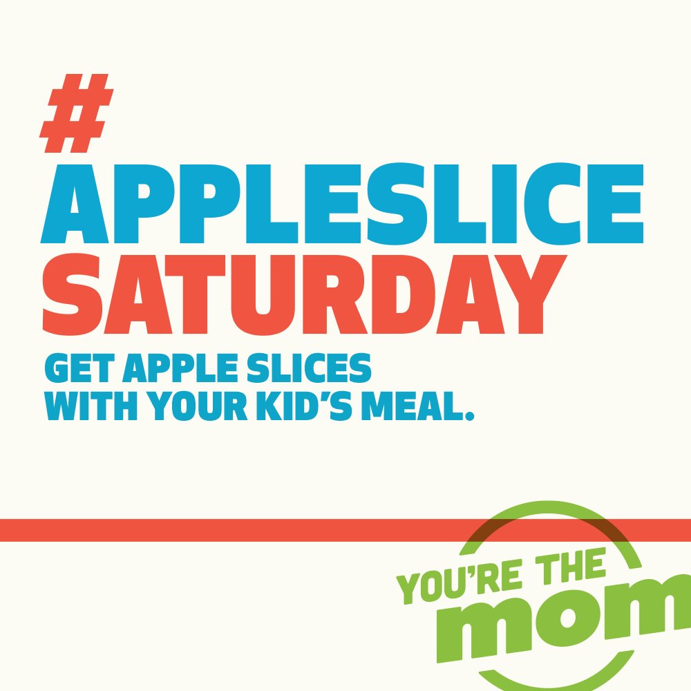 yourethemom's tweet photo. Hooray for the weekend! Why not swap fries for fruit in your kid’s meal for #AppleSliceSaturday? #YouretheMom #SaturYAY https://t.co/a51IEoIzYw