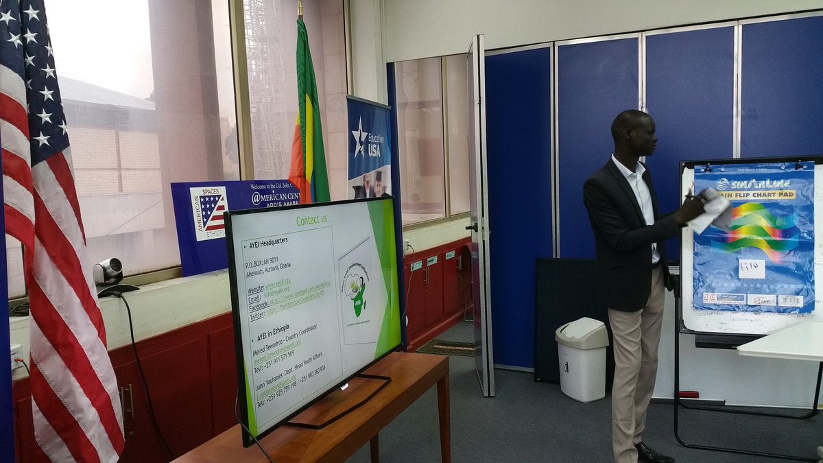 YouhanesMagok's tweet photo. 2nd day presentation at American Center. AYEI-Ethiopia office will be stabilised. @USEmbassyAddis @AyeiAfrica @USAIDEthiopia @Foundation_AU https://t.co/OkNAsgwxwG