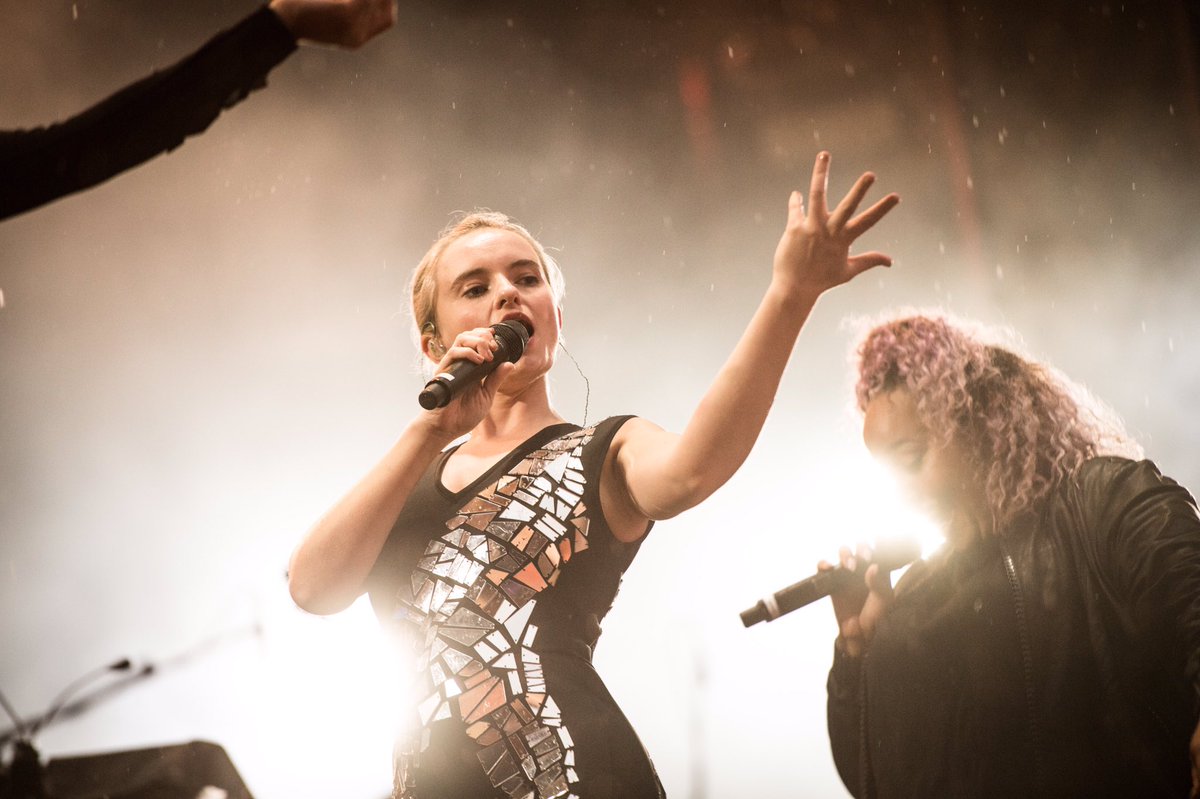 cleanbandit's tweet photo. it was incredible performing in the rain last night 💧 thank you @MoonandStars_ch (pics by @adrianbretscher) https://t.co/WRHa9LanPE