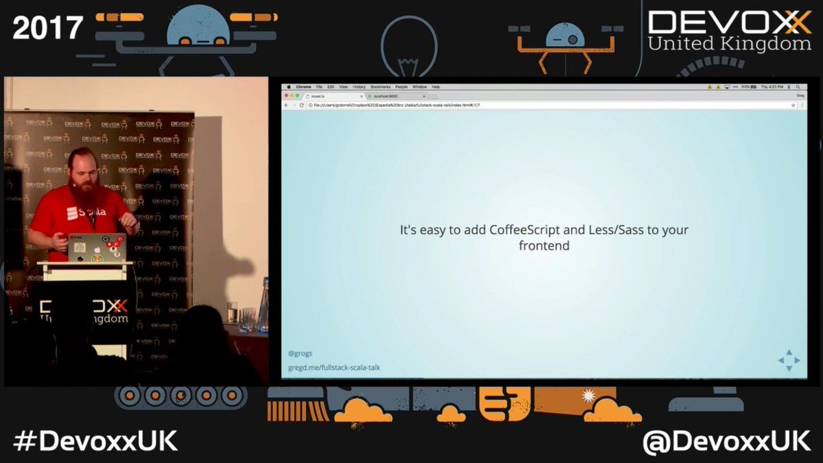 Full Stack Scala with the Play Framework and Scala.js by <a href="/grogs/">Greg Dorrell</a> #DevoxxUK buff.ly/2tNcfY3