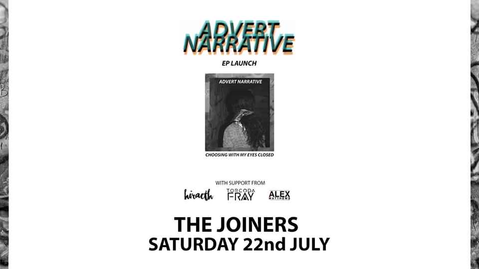 joinerslive's tweet photo. @AdvertNarrative are celebrating their ep launch here tonight! Tix OTD! See you there... https://t.co/qD8QukVB4l