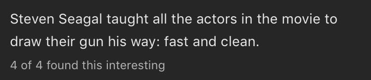 ChadMuskehound's tweet photo. There's something about the trivia for "Above the Law" on IMDb that makes me think that Steven Seagal added them himself. https://t.co/BK3OWmI3t9