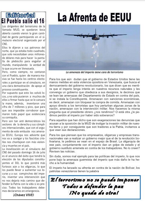 cbolivariana's tweet photo. Pdte @NicolasMaduro los trabajadores estamos resteados con la Constituyente y la Patria socialista, manténgase firme! 
#VenezuelaVotaEn8Días https://t.co/jfu6DFdXeu