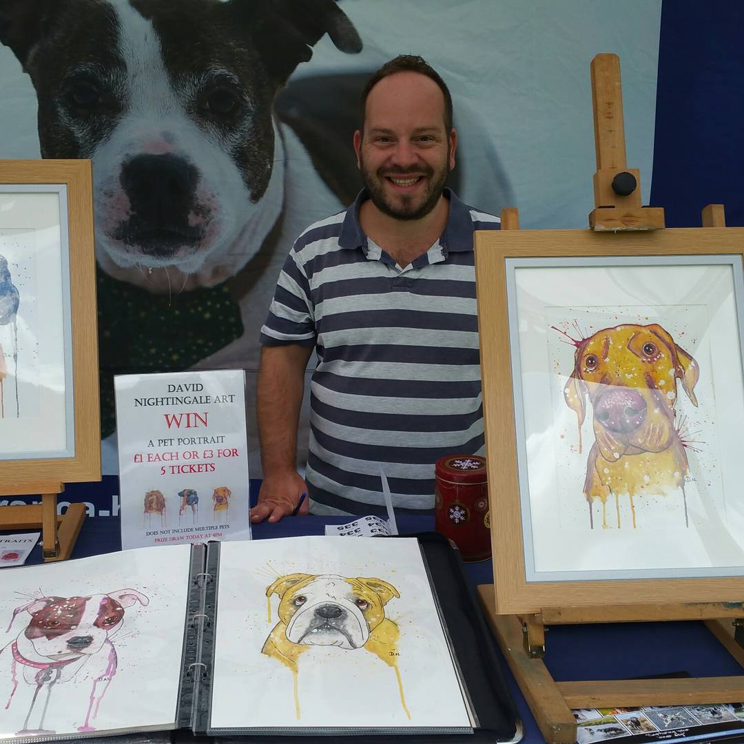 DNightingaleart's tweet photo. Fantastic day helping raise funds for Rspca Halifax Hudds at Hebden Happy Hounds 
#hebdenbridge Hebden Bridge #davidnightingaleart https://t.co/xps2w2tLCM