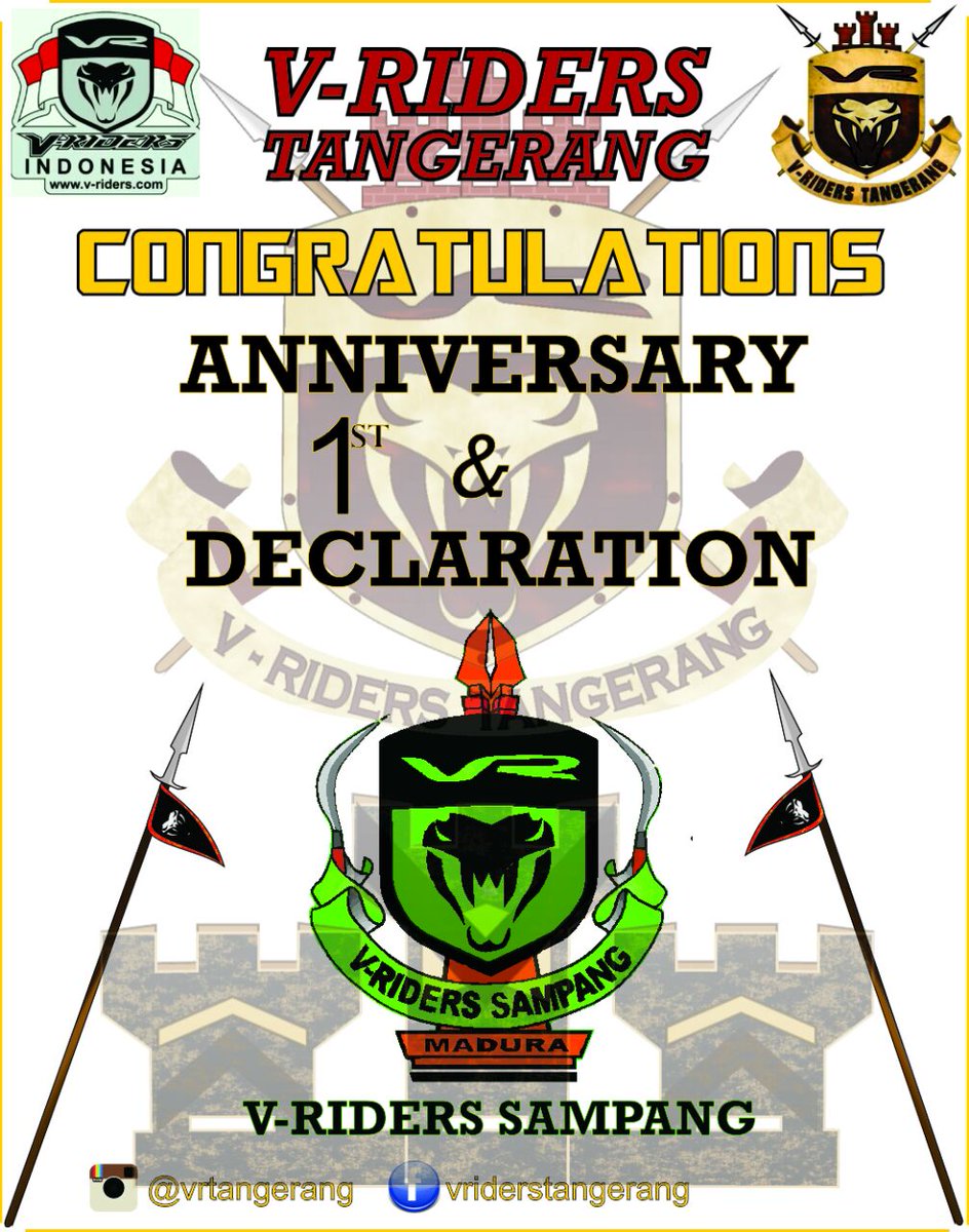 Conratulations anniversary 1st and declarations V-Riders Sampangan Madura
Semoga sukses terus,makin solid