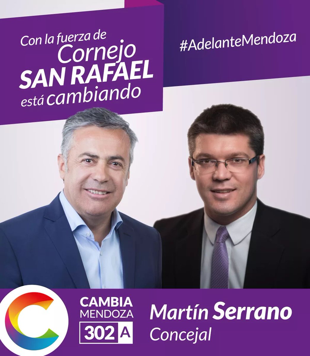 MartinSerrano07's tweet photo. Con la fuerza de @DifusionCornejo , San Rafael está cambiando
#AdelanteConElCambio #CambiaMendoza #AdelanteMendoza #Lista302A #MartinSerrano https://t.co/i3nUWdx6A6
