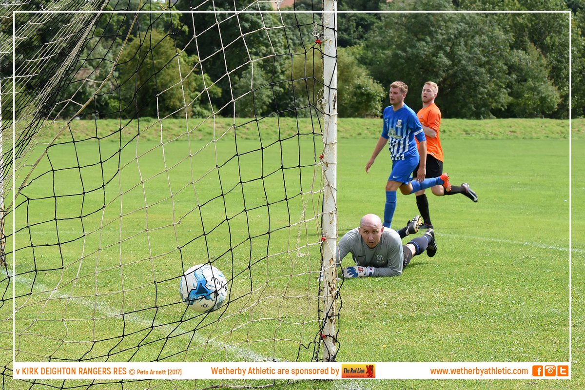 WetherbyAthFC's tweet photo. 📸 PHOTO: Liam McEntee opens the scoring for Wetherby Ath Res against @KDRFC Res. ⚽️ Wetherby Athletic AFC are sponsored by @redlionwetherby https://t.co/EFjo4zidnF