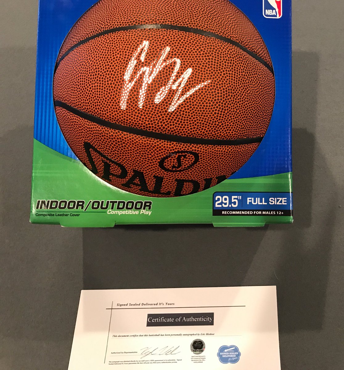 HutAutograph's tweet photo. For Sale: Eric Bledsoe signed ball with COA. DM us if you're interested! #NBA https://t.co/SjmSwvDMFU