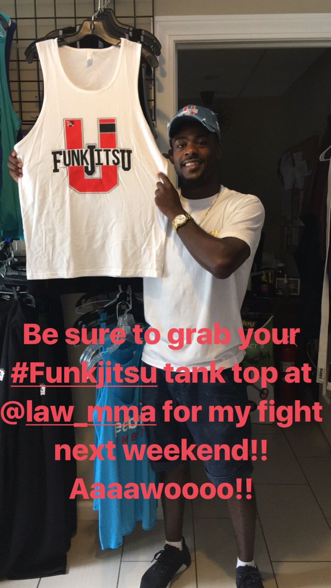 funkmasterMMA's tweet image. Come down to @law_mma and grab your #FunkJitsu tank top today!! 
Aaaawoooo!!! #UFC214
