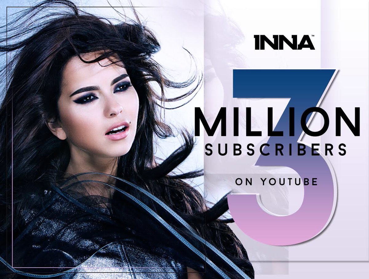 inna_ro's tweet photo. 3 million subscribers on my YouTube channel #happy #grateful #ClubRockerPower https://t.co/S6oK8CLI7g https://t.co/zfGpCjlUxY