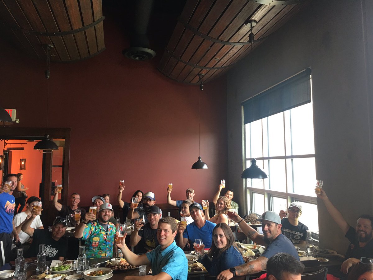 Time to celebrate! The #BoulDurango is complete! After 6 days of biking across CO, the crew arrived at Avery Brewing very thirsty!