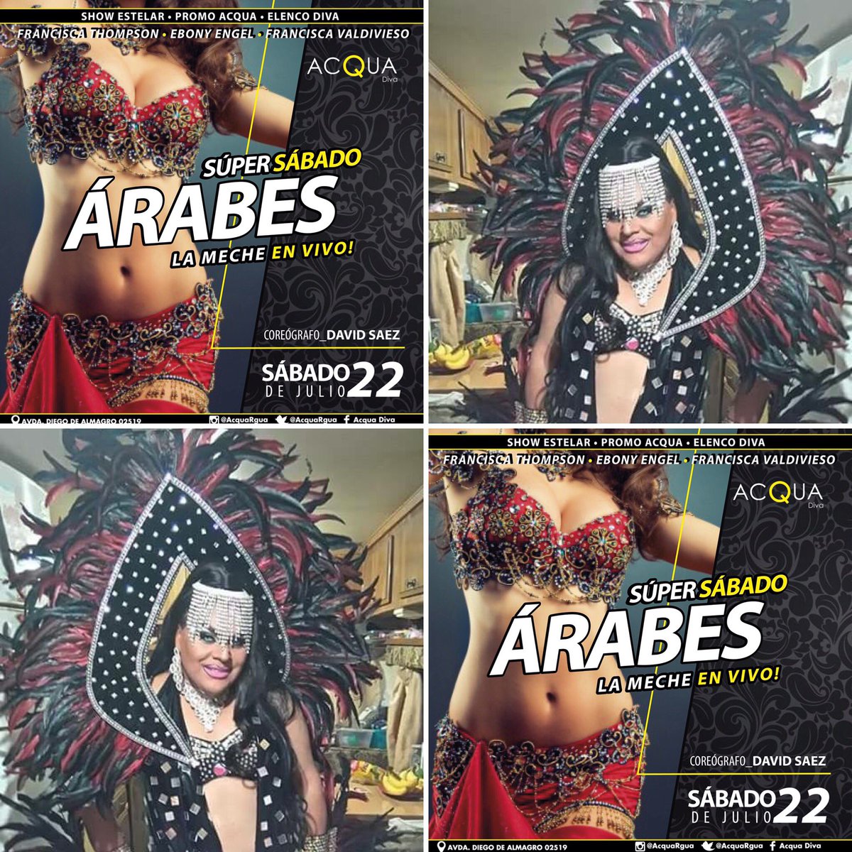 AcquaRgua's tweet photo. HOY! #PromoAcqua 💅🏻
Súper Sábado... Árabes! 
Invitada Estelar La Meche en Vivo!

Elenco Acqua • Promo Acqua • Show Estelar

#SomosAcqua https://t.co/zS5AC13irB