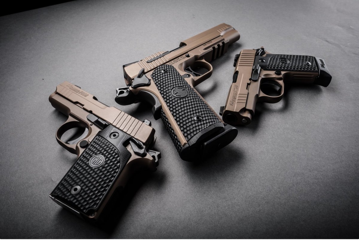sigsauerinc's tweet image. SIG Saturday with the family, SIG Emperor Scorpions in 1911, P238 and P938. #igotyoufam #EmperorScorpion #SIGlife #alltheoptions