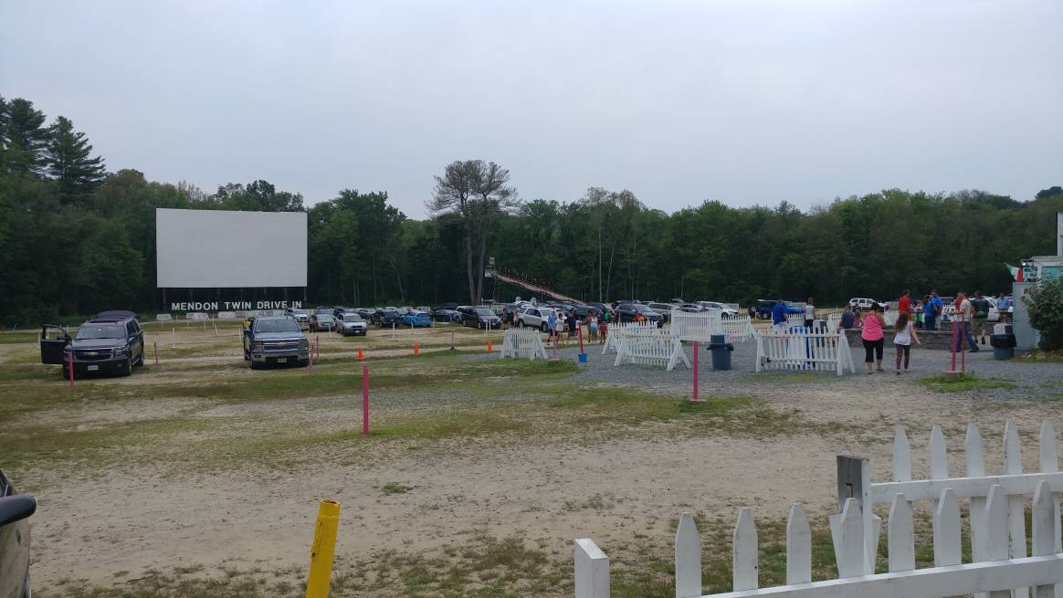 EventsINSIDER's tweet photo. The @Mendondrivein is the closest to Boston, with a fun slide and lots of food on site! https://t.co/mTPJtZCsoc