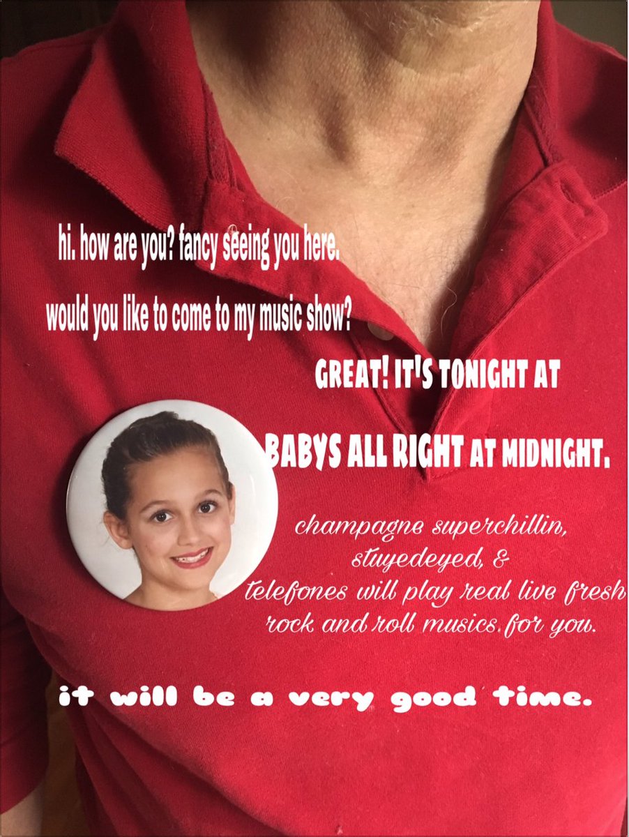 ❗️ free show at midnight tonight 😝 CHAMPAGNE SUPERCHILLIN 😝 @stuyedeyed 😝 <a href="/telefonesband/">Telefones</a> 🕳️