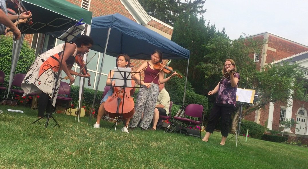 violinist's tweet photo. An incredible bonding experience: 5 #classical musicians explore #jazz together. https://t.co/hgrT2Fhou8 #creativestrings @christianhowes https://t.co/NQHujozcYs