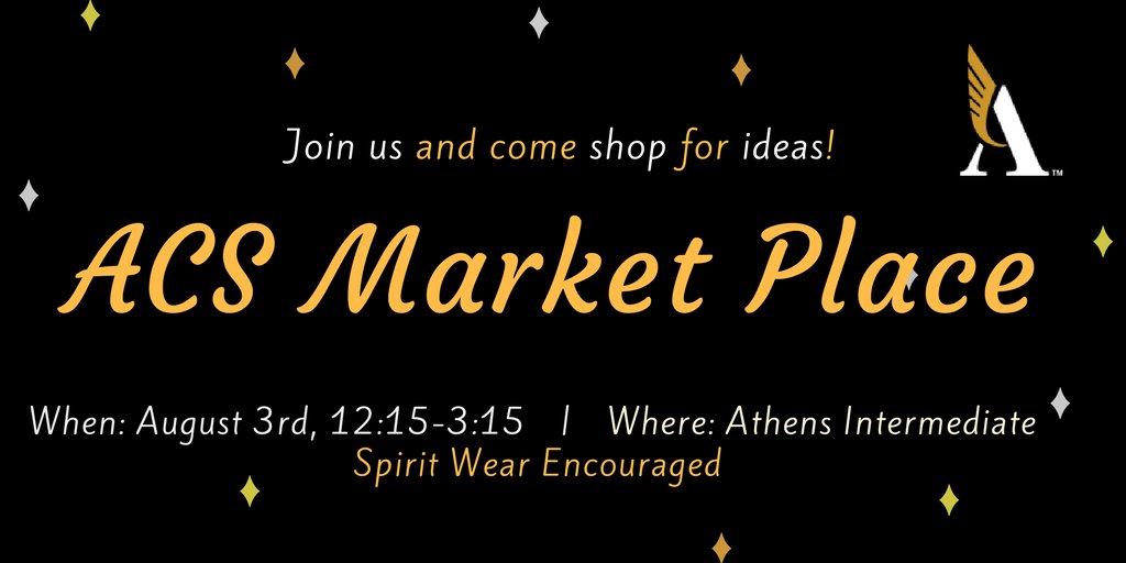 It's almost time for our first ever #oneAthens MarketPlace! Excited to see teachers learn from experts--each other!! (Graphic by @Ceramies)