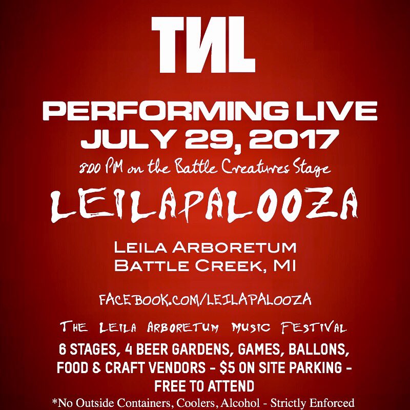 One week from today! Catch TNL live on stage at #Leilapalooza 🤘