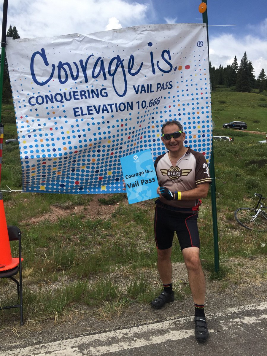 Courage classic 2017, day 1 done. 65 miles 5500 feet of climbing. Awesome day. #courageclassicCO.