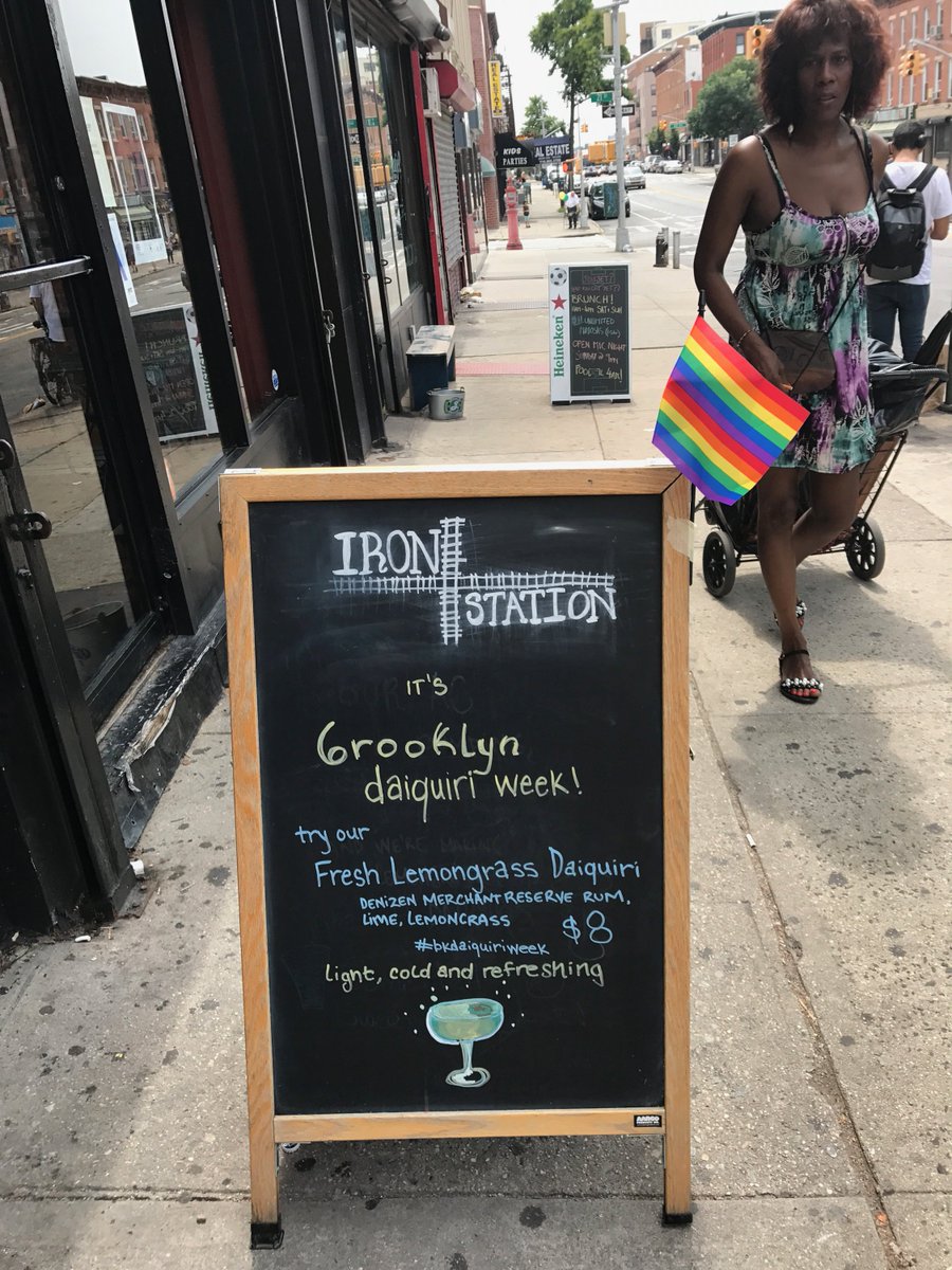 Ironstationbk's tweet photo. It’s #brooklyndaiquiriweek we’re celebrating with $8 #denizenrum lemongrass daiquiris all weekend. And serious AC #ironstationbk https://t.co/20VhVCwoFu