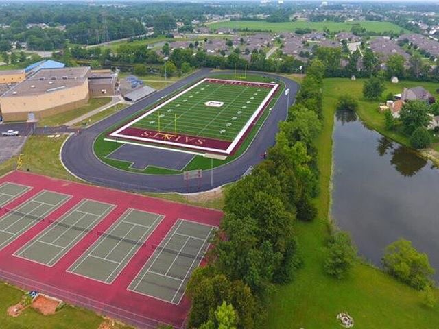 SouthsiderVoice's tweet photo. Drone pictures of Lutheran High School's new track and football field! https://t.co/cO8a6z8hP1