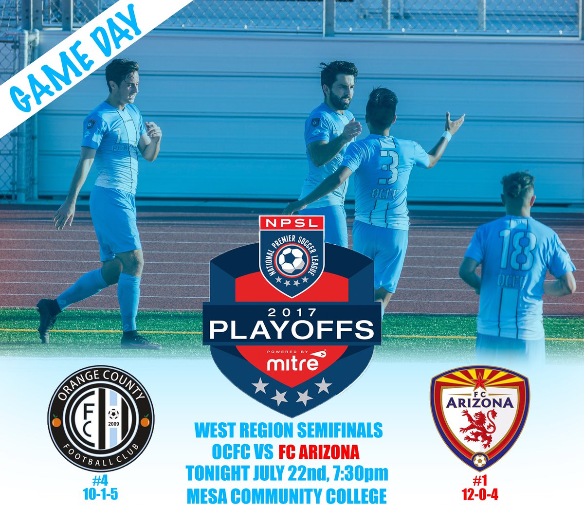 ocfcsoccer's tweet photo. NPSL Playoffs🏆
⚽️OCFC #MatchDay
📅Tonight 7/22
⏰7:30pm
🆚@FCArizonaSoccer
📍Mesa, AZ
West Region Semifinals kick off tonight, let's go OCFC!🍊 https://t.co/TdkFzSQxOc
