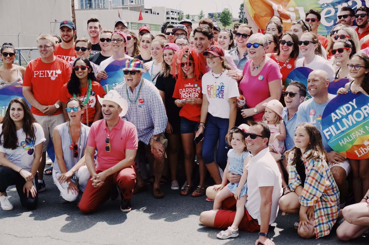 scottbrison's tweet photo. We had a blast at #HfxPride today with PM @JustinTrudeau. It was a beautiful parade with a great crowd and an awesome team of MPs. https://t.co/MzDQyZb5lL