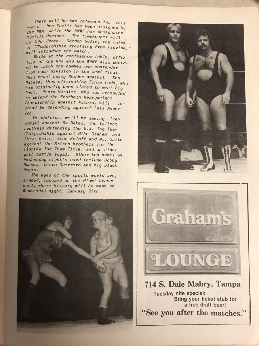 wrestlerweekly's tweet photo. WRESTLER WEEKLY PRESENTS some Favorite items for #wwShowOffSaturday SUPERBOWL OF WRESTLING January 25, 1978 RARE PROGRAM Race vs Graham https://t.co/7GD3AqD9Jp