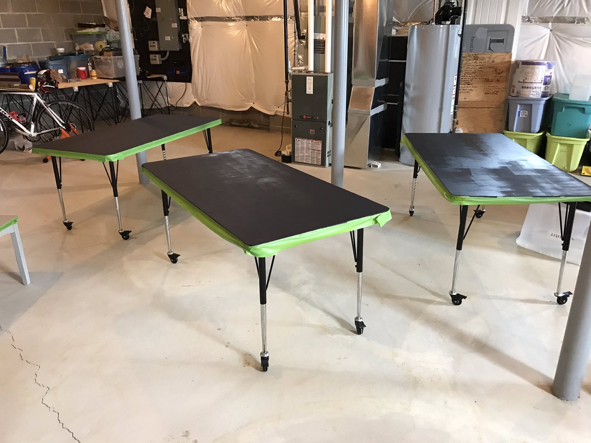SchoolLawSavvy's tweet photo. First few steps complete on my DIY magnetic dry erase tables. #TeacherDIY #magnetictable #dryerasetable #summerproject #creativeclassroom https://t.co/CPXmkWlixs