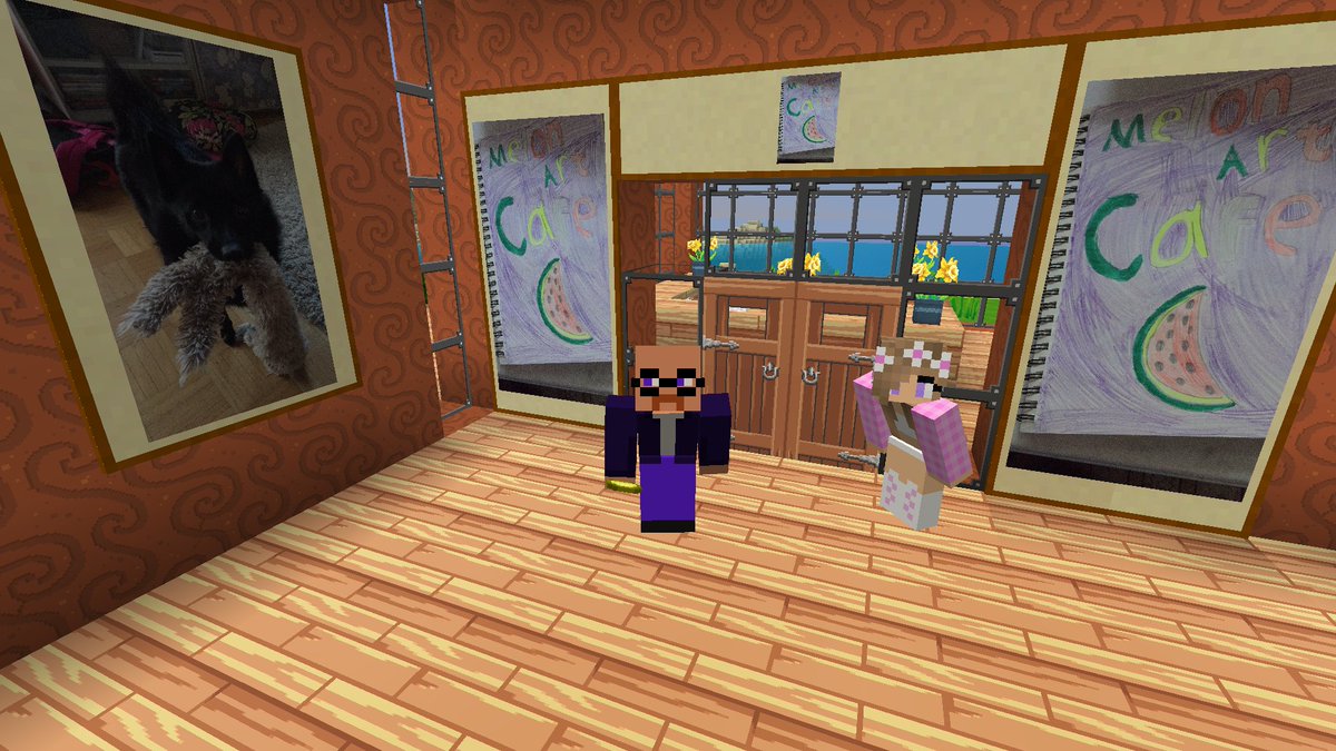 kallespopkonst's tweet photo. Building an art café together with daughter. With @creatubbles app she can upload her photos and drawings too  #MinecraftEdu #CreatubblesMod https://t.co/8HK7bmHOiy