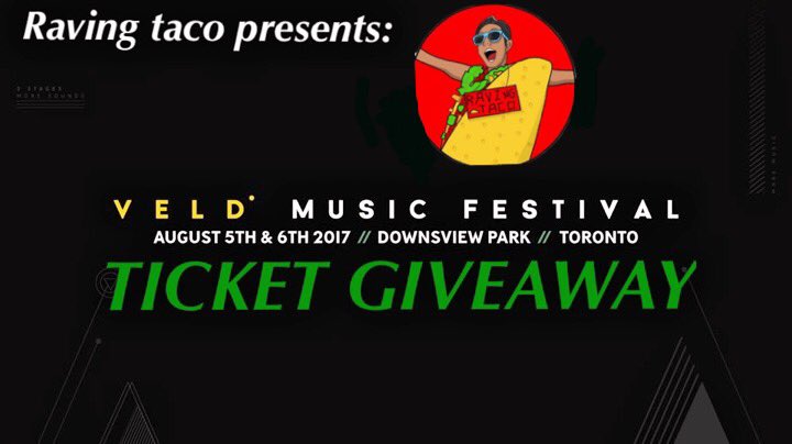 Dirtyhappymusic's tweet photo. 🚨TICKET GIVEAWAY TO @VELDFest 🚨

To enter:
➡️RT this Tweet
⬇️Follow
@TacoRavingtaco  

•must be following to win•
🤙🏽🌮GOODLUCK 🌮🤙🏽 https://t.co/e5OSTdJ2mt