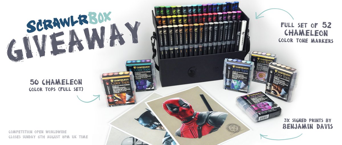 ScrawlrBox's tweet photo. Enter the latest @ScrawlrBox #competition to #win a full set of @ChameleonPens Markers and Color Tops. Enter here > https://t.co/GR9p9IJOaz https://t.co/vvHQdDQ37u