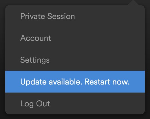 DJNeri9's tweet photo. Who wants to restart @Spotify during a song? Option should be "Update available. Restart after this song." #precommitment https://t.co/GVfEk08QWK