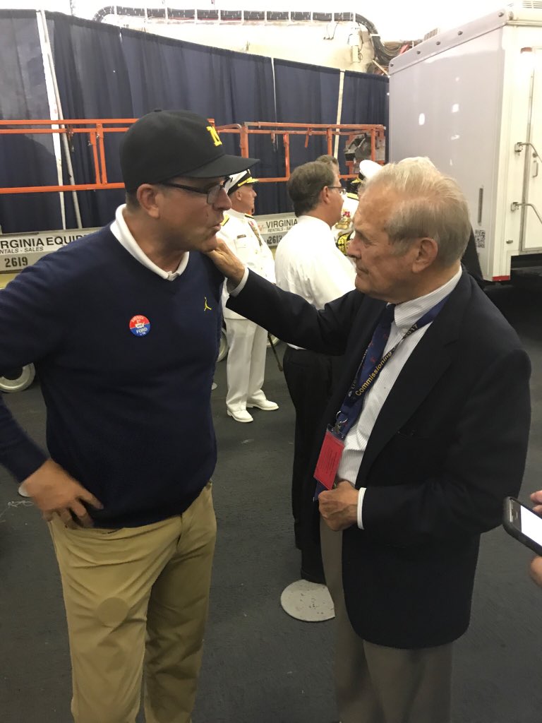 jimharbaugh's tweet image. Experiencing commissioning of USS Gerald R Ford was a great inspiration! Celebration, American Tradition &amp;amp; Ceremony. God Bless the Military!