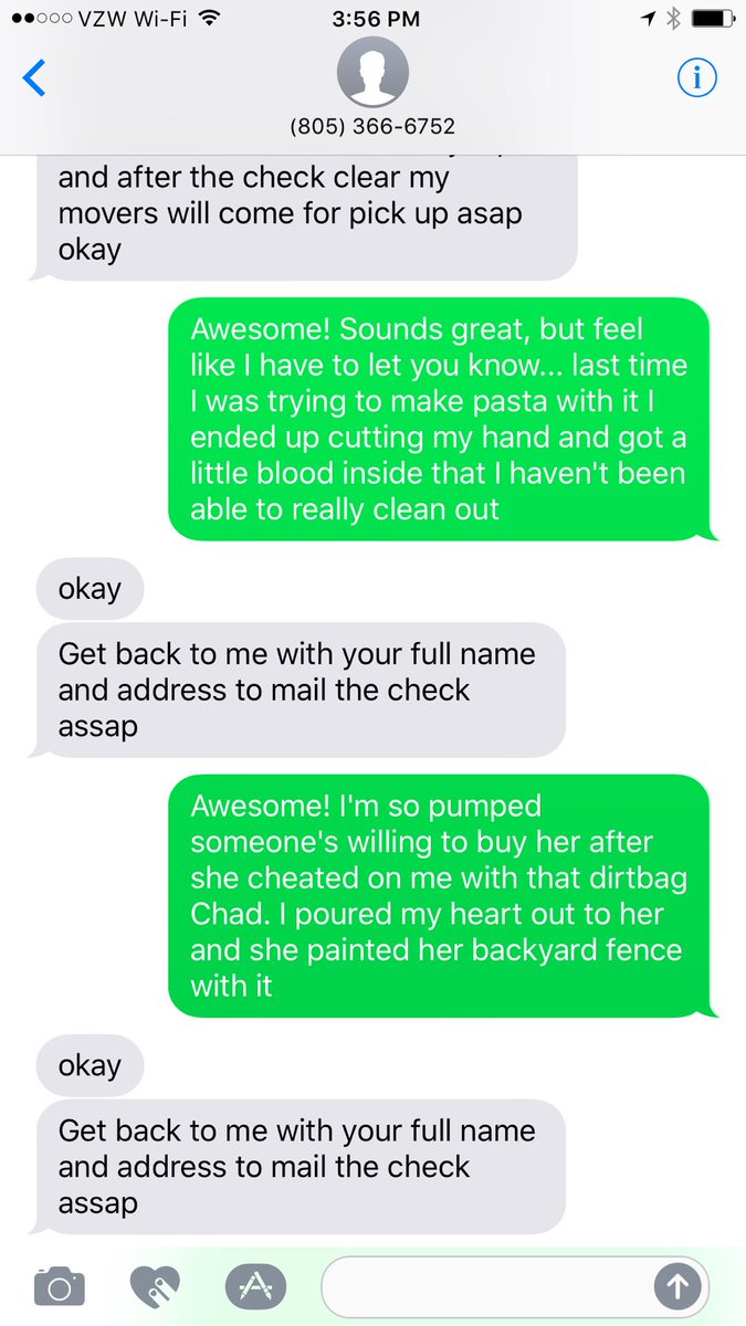 KevinJSchulze's tweet photo. The fun of Craigslist... he stopped responding https://t.co/1mwzSlg32k
