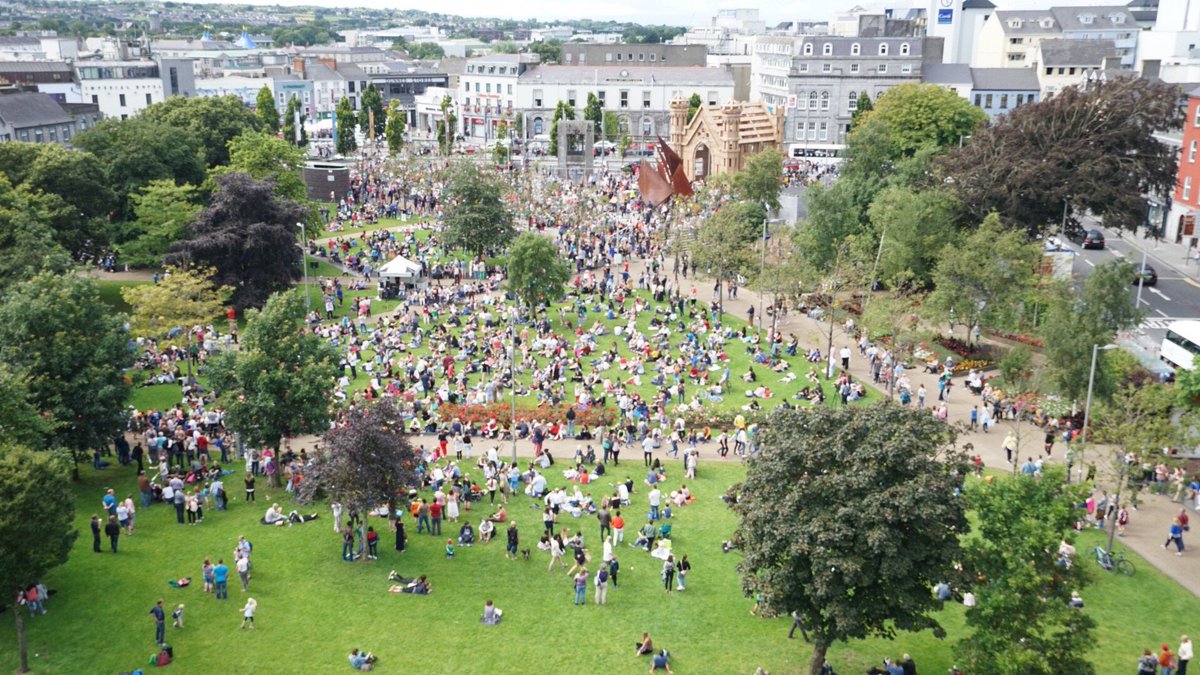 Eyre Square looks like a Bavarian hamlet in this fab shot by Andrew Downes. <a href="/GalwayIntArts/">Galway International Arts Festival</a> <a href="/galway2020/">Galway 2020</a>