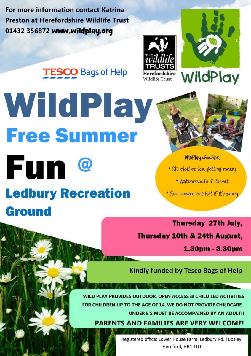 ShowMeLedbury's tweet photo. Free WildPlay sessions in Ledbury!
#Wildplay #HerefordshireWildlifeTrust #Ledbury https://t.co/KuHlhRrJkS